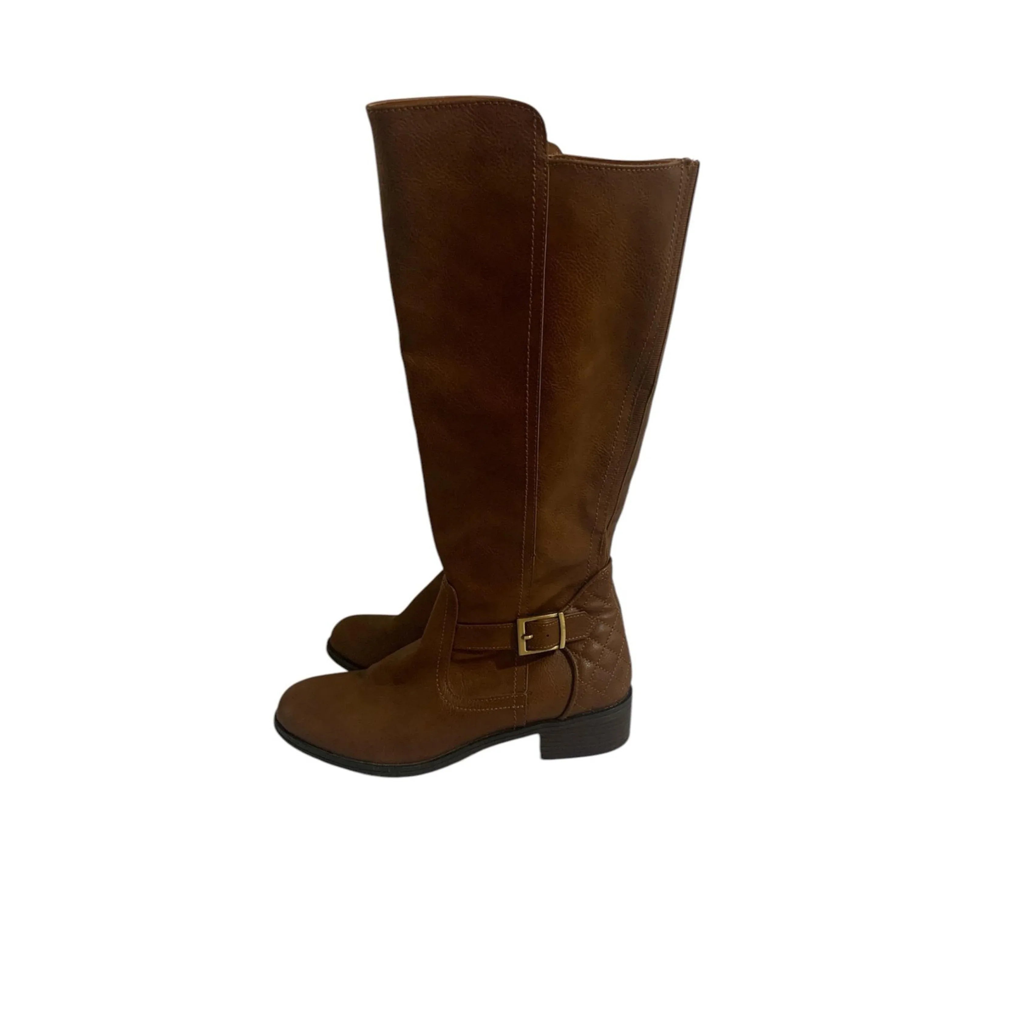 Arizona Women's Brown Knee High Boots Side Zip - Gomix Brands Outlet